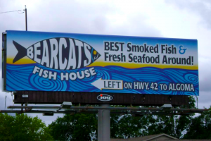 Bearcats Fish House, bear cats,algoma,wisconsin,smoked fish,seafood,lobster tails,salmon,smoked chubs,wisconsin website designers,billboard designers,graphic designers in Wisconsin,professional graphic design