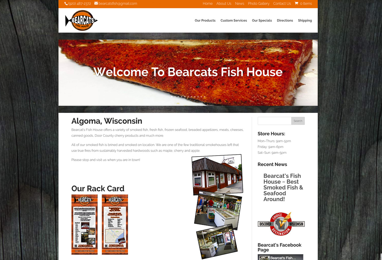 Fox Valley Web Design LLC â€¢ American Website Designers â€¢ Wisconsin ...  Bearcats Fish House, Algoma,Wisconsin,website designers in Wisconsin, Food  industry web