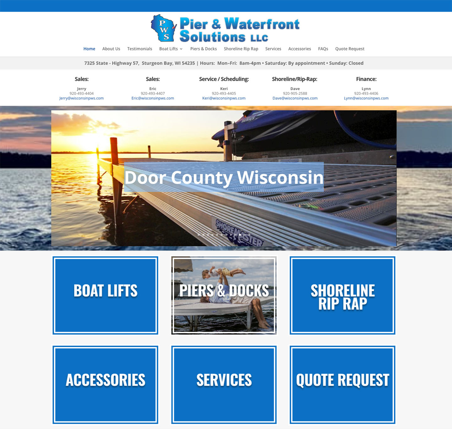 Pier & Waterfront Solutions,door county, sturgeon bay, wisconsin