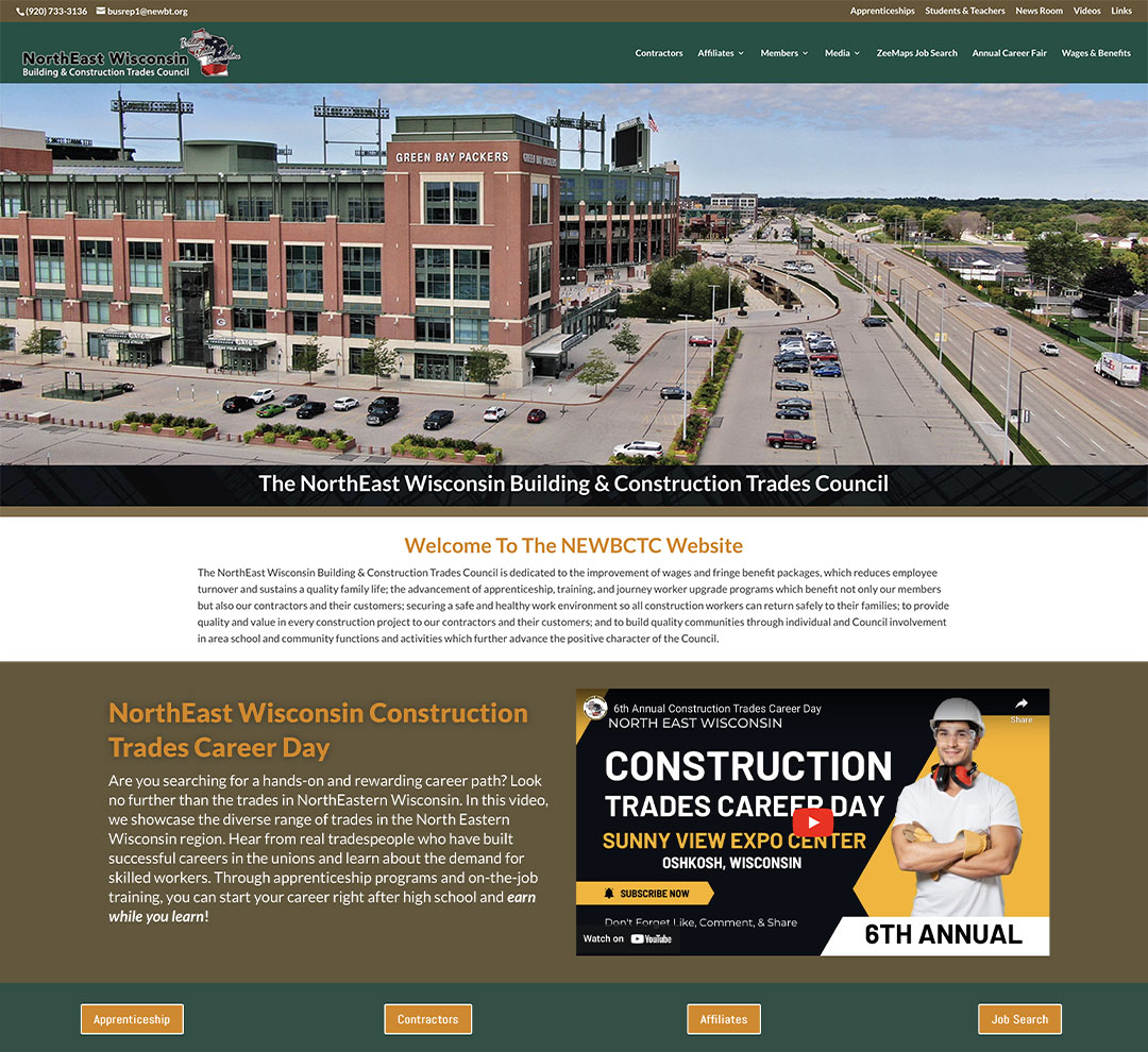 The NorthEast Wisconsin Building & Construction Trades Council (NEWBCTC),website designers in Wisconsin, Union web design, construction,home builders website design,seo,social media experts,WI web design, American website designers,Wisconsin Made Websites,Wisconsin website developers, Wisconsin WordPress Developers