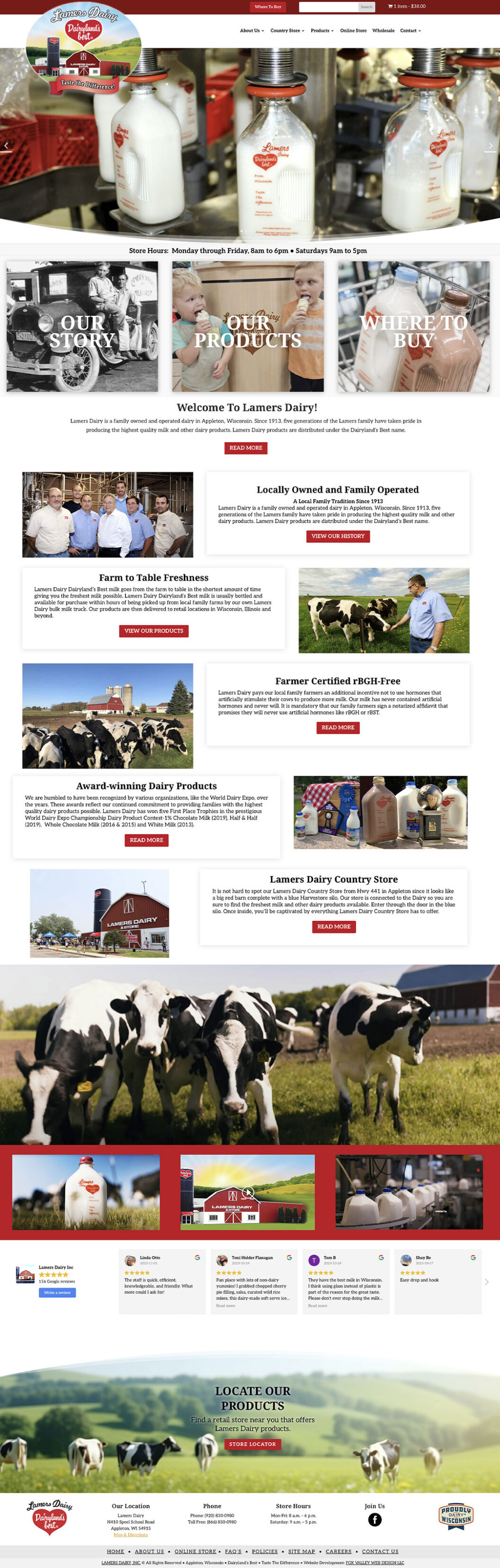 lamers dairy inc, dairylands best, appleton, wisconsin, family farms, fresh milk, dairy products, ecommerce store, taste the difference, store locator, fox valley web design, graphic design, custom wordpress websites, custom ecommerce websites, logo design, drone aerial photography, above wisconsin, final cut pro, video production, packerland, fox valley wi